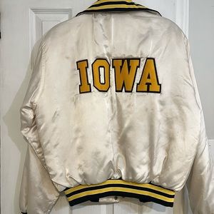 VINTAGE Iowa Hawks Bomber Jacket.